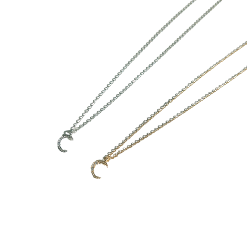 Crescent moon necklace(2 colors) | necklace, necklace set, necklace for women, pendant necklace, rose gold jewellery